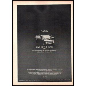 1967 Fiat 124 Sedan Italian Classic Car Vintage Print Ad Car of the Year Photo